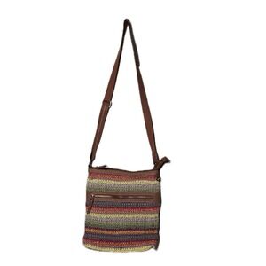 The Sak Lucia Multicolor Striped Hand Crochet Crossbody Women's Bag